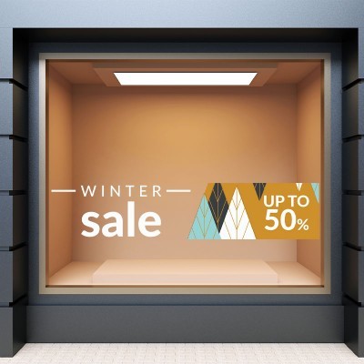 Winter Season Sale, Εκπτωτικά, Αυτοκόλλητα βιτρίνας, 95 x 25 εκ.